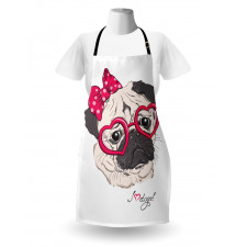 Cartoon Fashion Hipster Dog Apron