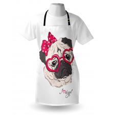 Cartoon Fashion Hipster Dog Apron