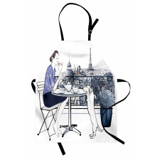 Woman Having Breakfast Paris Apron