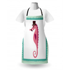 Hipster Seahorse Hat Apron