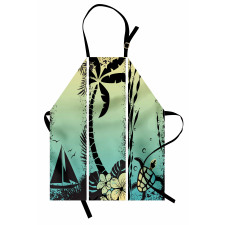 Grunge Tropical Land Apron