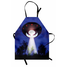 Night Scenery with Aliens Space Apron