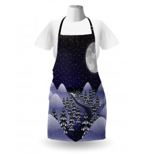 Snowfall Dark Forest Apron