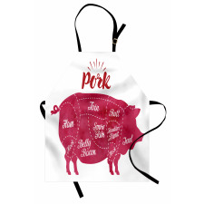 Cutting Pig Meat Diagram Apron