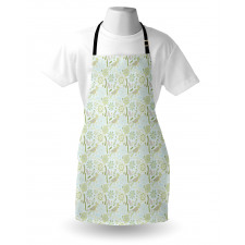 Doodle Flower Birds Apron