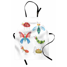 Hand Drawn Bug Pattern Apron