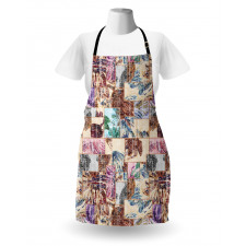 Grunge Abstract Floral Art Apron
