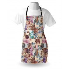 Grunge Abstract Floral Art Apron