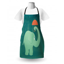 Elephant Holding Umbrella Apron