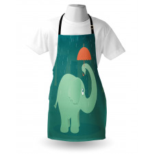 Elephant Holding Umbrella Apron