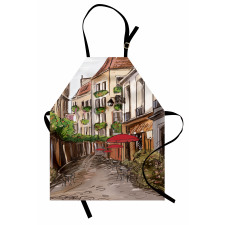 Romantic Patio Scene Sketch Apron