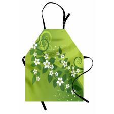 Graphic Curvy Leaves Apron