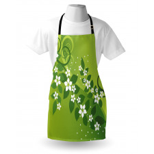 Graphic Curvy Leaves Apron