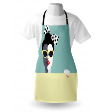 Retro Pop Art Young Woman Apron