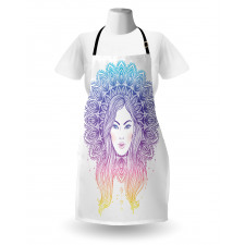 Boho Girl Feather Mandala Apron