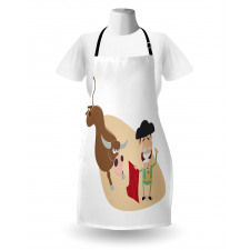 Cartoon Matador Bull Apron