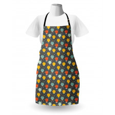 Cartoon Colorful Frogs Apron