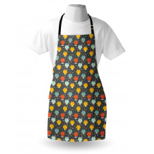 Cartoon Colorful Frogs Apron