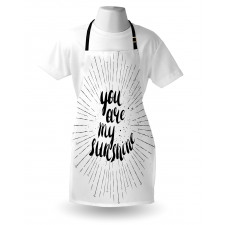 Monochrome Love Slogan Apron