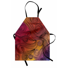 Doodle Waves with Stripes Apron