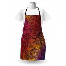 Doodle Waves with Stripes Apron