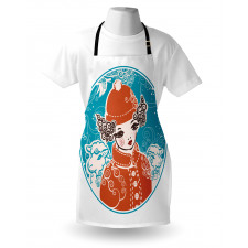 Little Girl in Winter Sheep Apron