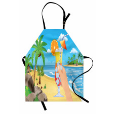 Tropical Cocktail Glass Apron