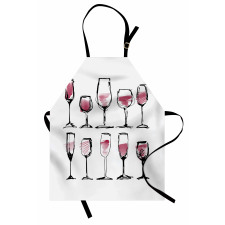 Sketch Wine Glasses Apron