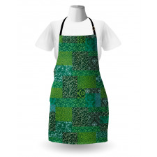 Curly Ornaments in Squares Apron
