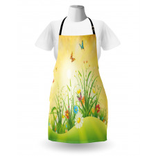 Colorful Meadow Scenery Apron