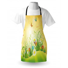 Colorful Meadow Scenery Apron