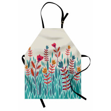 Doodle Poppy Flowers Apron