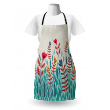 Doodle Poppy Flowers Apron