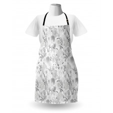 Monochrome Bouquet Leaf Apron