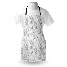 Monochrome Bouquet Leaf Apron