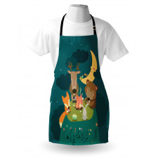 Forest Bonfire at Night Apron