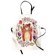 Baby Mammal Floral Wreath Apron