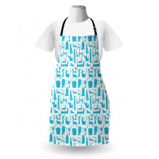 Funny Puppies in Aquatic Tone Apron