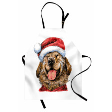 Funny Terrier Smiling Xmas Apron