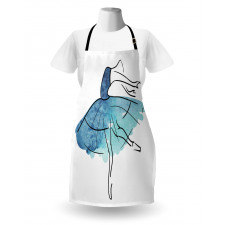 Watercolor Tutu Blue Tones Apron