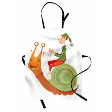 Little Elf Riding a Snail Apron