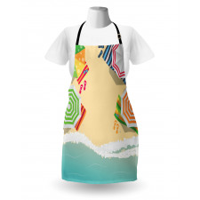 Sandy Beach Umbrellas Apron