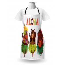 Funny Bears in Hawaii Apron