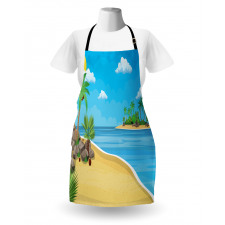 Palms Rocks Sand Sun Apron