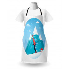 Man Skiing on a Snowy Hill Apron