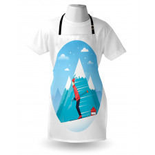 Man Skiing on a Snowy Hill Apron