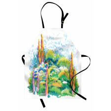 Floral Nature Meadow Trees Apron