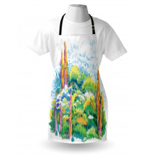 Floral Nature Meadow Trees Apron