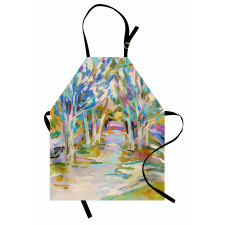 Leafless Trees Pastel Tone Apron