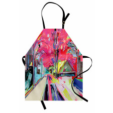 Funky Streets Sketch Trees Apron